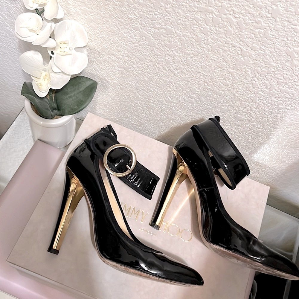 Jimmy Choo “Cedar” Mary-Jane Black Patent Pump